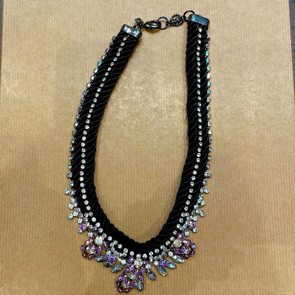 Beautiful diamond/stone and rope necklace